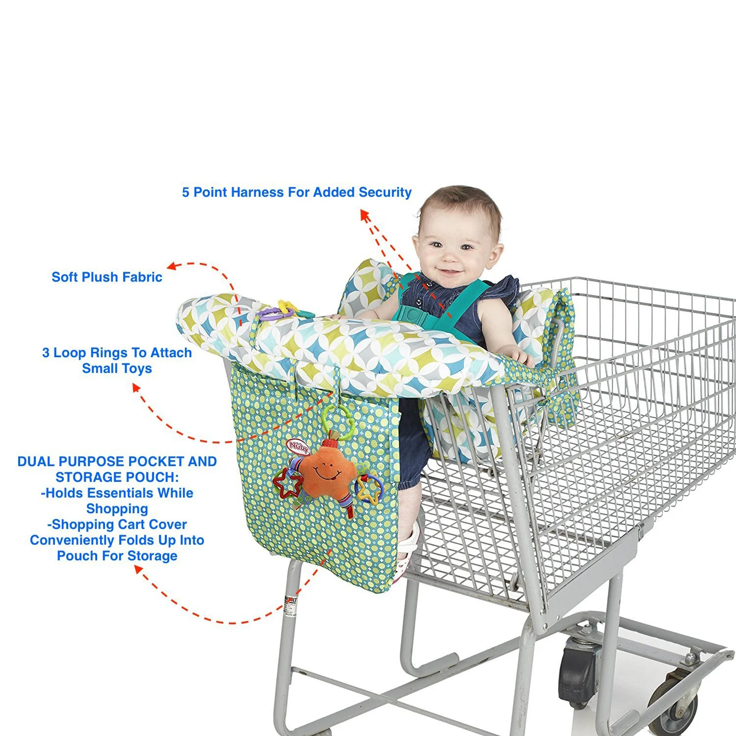 2-in-1 Universal Size Shopping Cart & High Chair Cover - Image 6