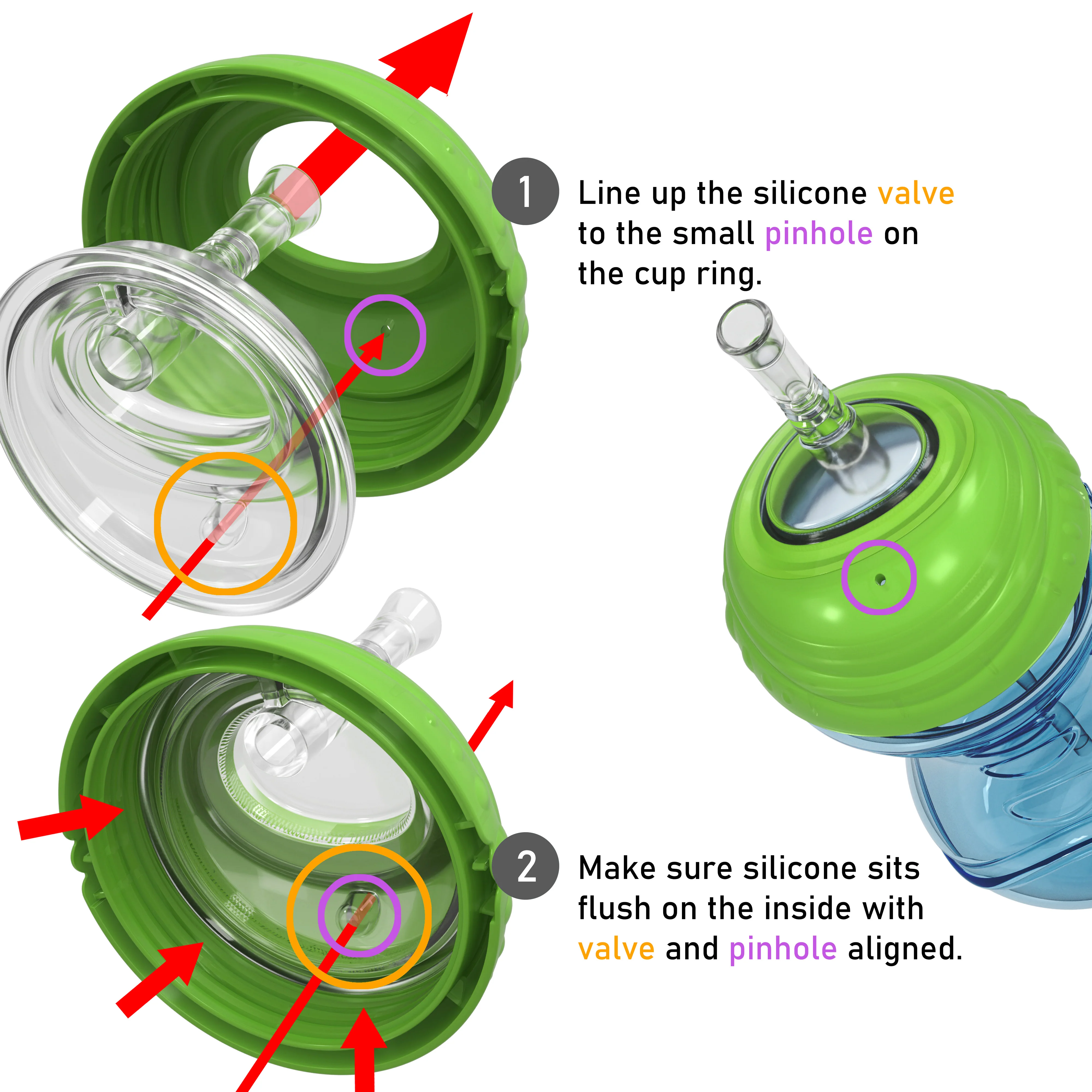 Clik-It Flex Straw Leakproof Sippy Cup (3 Pack) - Image 4