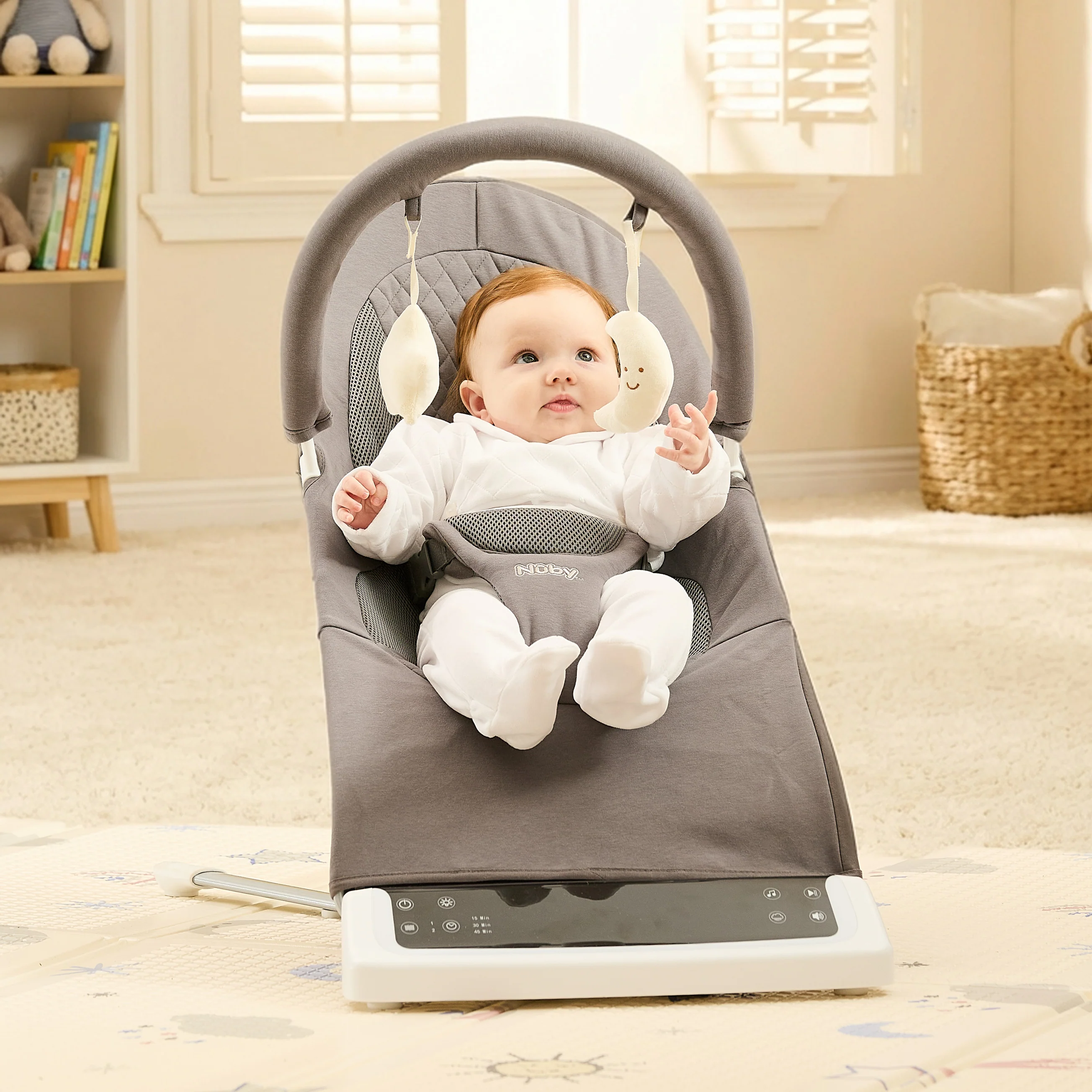 Deluxe Baby Bouncer Seat | Grey - Image 3