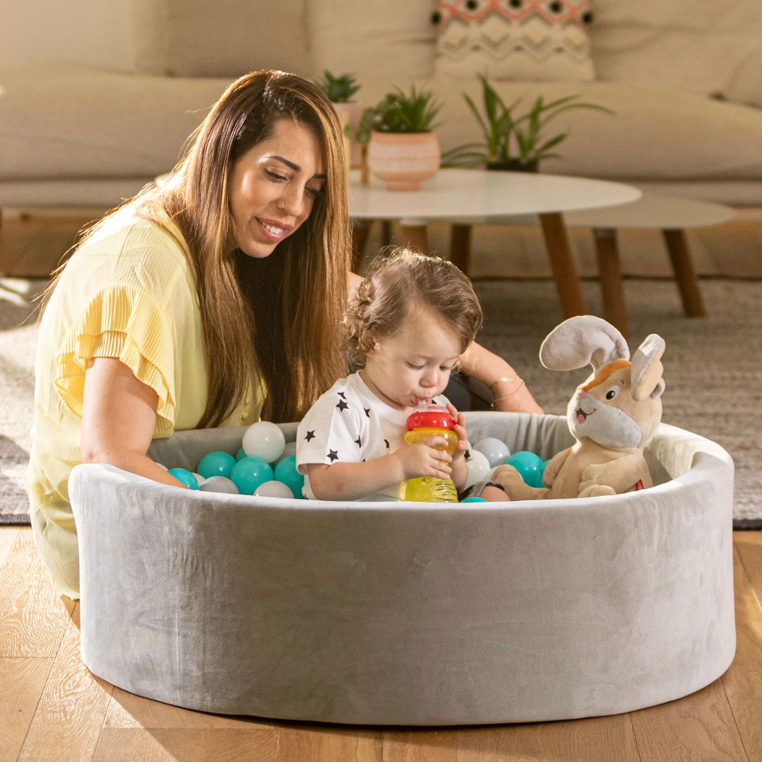 Kids' Ball Pit for Home with 200 Balls | Aqua - Image 3