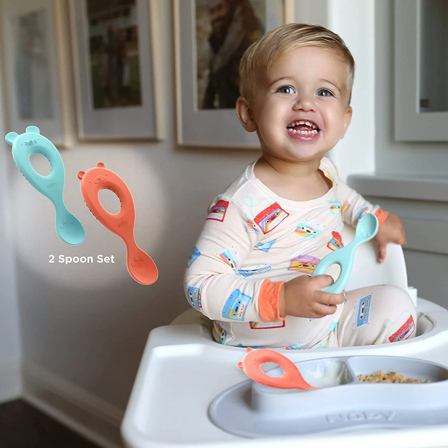 Silicone Easy Grip Spoons (2 Pack) - Image 6