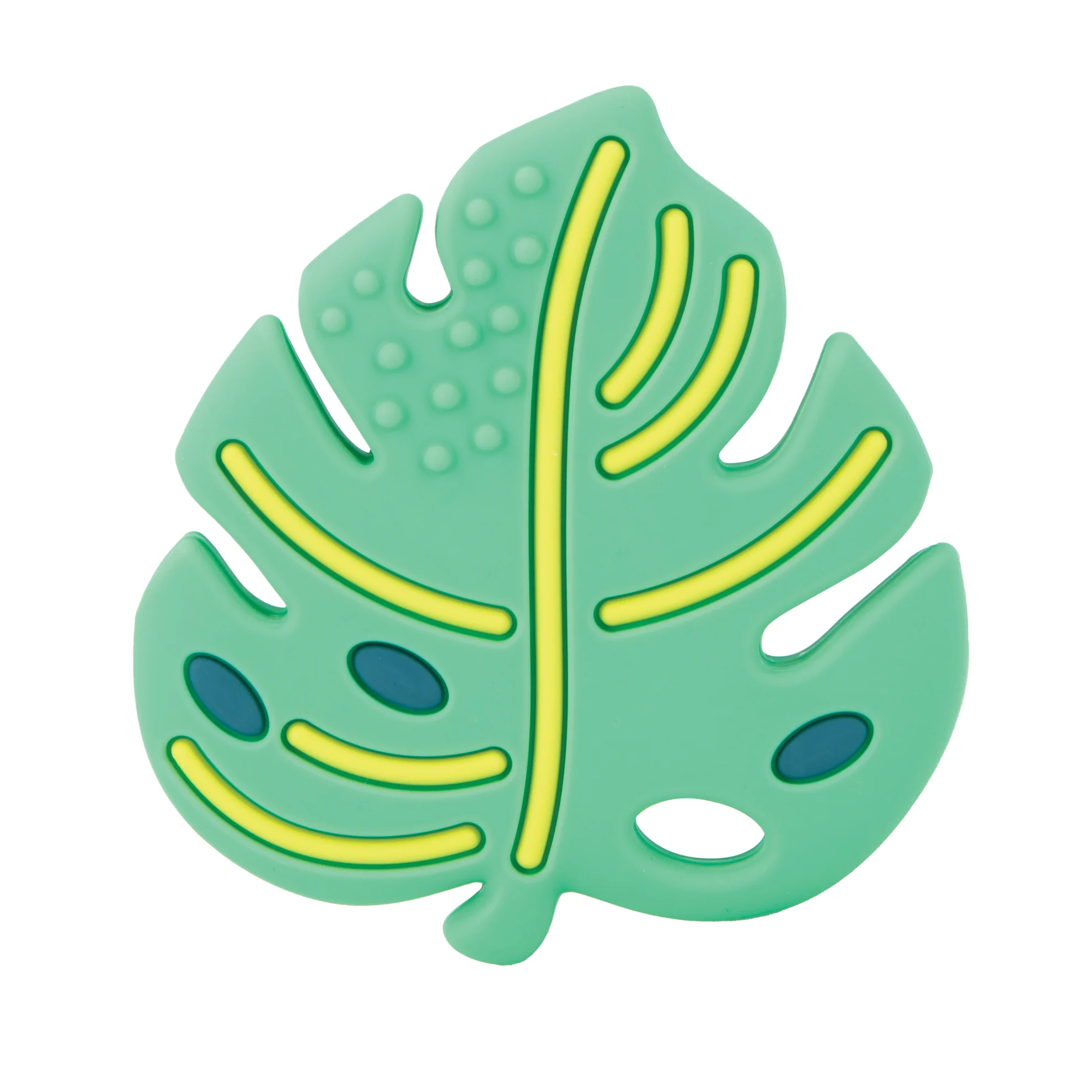 Silicone Teether with Pacifier Clip | Leaf - Image 3