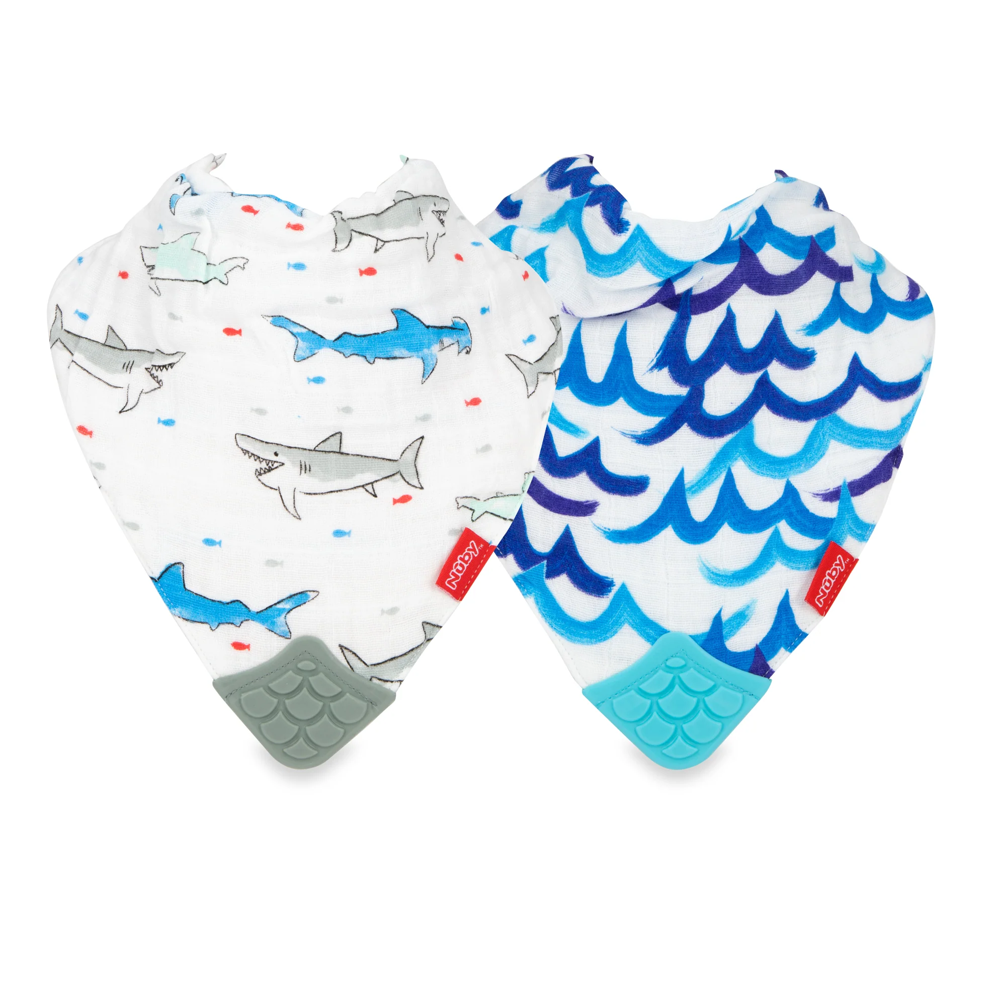 100% Natural Cotton Muslin Teething Bib (2 Pack) - Image 4